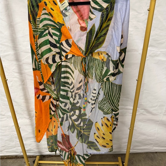 FARM Rio Other - Farm Rio Tropical Print Sheer Wrap Mini Dress Cover Up Size S